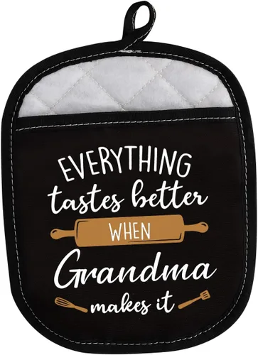 Vista 8 de LEVLO Los mejores regalos de cocina para hornear para madre, padre, todo sabe mejor cuando Mimi/abuela/nana/papa/nonna/gigi hace que sea guantes