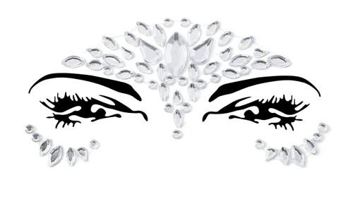 Vista 7 de FACEGEM LONDON Gemas Faciales Adhesivas con Purpurina Calcomanía de Tatuaje de Joyas Gemas de Festival Fiesta Rave Maquillaje Corporal 100 PIEZAS