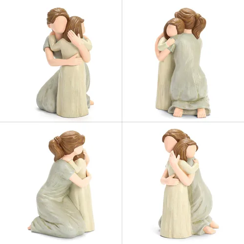 Vista 6 de Hensonever Figura de Madre e Hija Esculpida y Pintada a Mano, Figura Esculpida y Pintada a Mano "Amo a Mi Hija" Regalo para el Día de la Madre