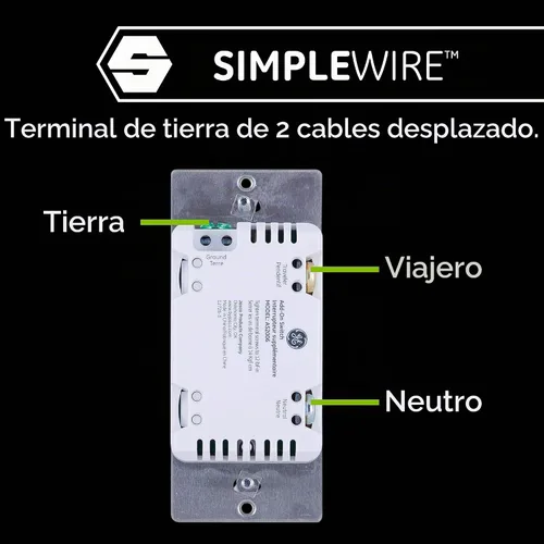 Vista 2 de Enbrighten Interruptor complementario blanco, QuickFit y SimpleWire, control de luz inteligente, interruptor de luz inteligente Z-Wave/Zigbee