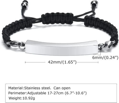 Vista 6 de Personalized Urn Bracelet for Ashes, Cremation Jewelry Keepsakes for Women & Men, Handmade Woven Rope Adjustable Ashes Holder Bracelet, Memorial