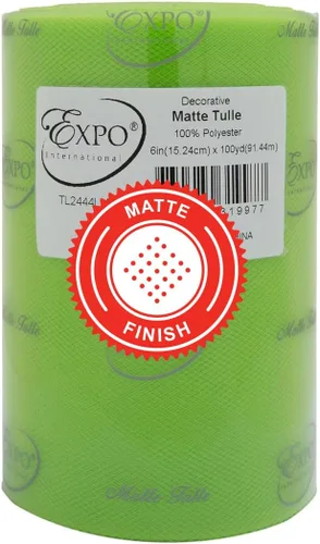 Vista 32 de Expo International Tul mate decorativo, rollo/carrete de 6 x 100 yardas, tela de tul de poliéster ligera para tutús, disfraces y decoraciones