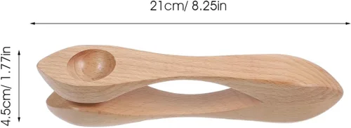 Vista 2 de GANAZONO Cucharas musicales de percusión tradicionales, instrumentos de percusión folclóricos de madera para sonido folclórico irlandés a