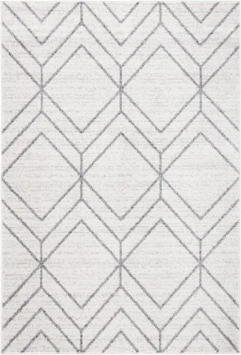 Vista 4 de SAFAVIEH Adirondack Collection - Alfombra decorativa, 2 x 3 pies, color negro y marfil, diseño geométrico moderno, no desprende pelusa y de fácil