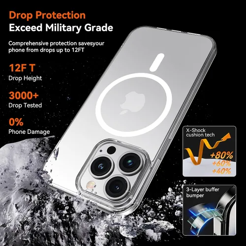 Vista 5 de Dataroad - Funda magnética para iPhone 14 Pro Max, resistente compatible con MagSafe, protección contra caídas de grado militar a prueba de golpes