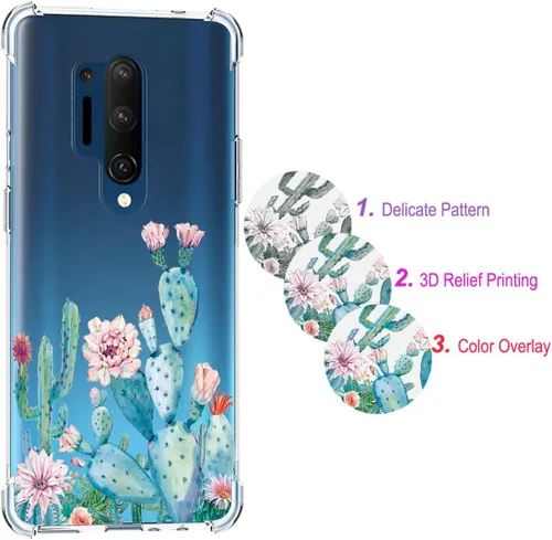 Vista 5 de Funda diseñada para Oneplus 8 Pro, funda One Plus 8Pro, a prueba de golpes, transparente, suave, flexible, de TPU, delgada, protectora para Oneplus