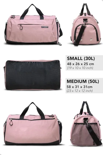 Vista 6 de Bolsa de gimnasio V1 para hombres y mujeres con compartimento para zapatos y artículos húmedos, bolsa de lona para viajes, deportes, fitness