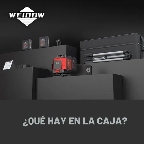 Vista 6 de Nivel láser 360 autonivelante con trípode, nivel WEIDDW 4D Lazer, láser de línea cruzada de 4 x 360° para renovación de proyectos de construcción