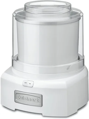 Vista 9 de Máquina para hacer helado Cuisinart, máquina de 1.5 cuartos con doble aislamiento, para sorbete y yogur helado, lista en 20 minutos, ICE-21P1, blanca