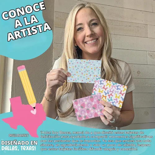 Vista 2 de 24 tarjetas y sobres en blanco para tarjetas de notas en blanco, papelería Pastel colorido 24 piezas