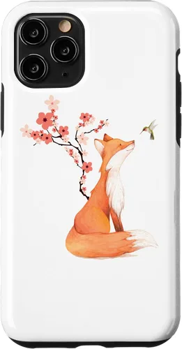 Vista 29 de The Cute Fox and Hummingbird Cherry Blossom Flower Present Case for iPhone 17