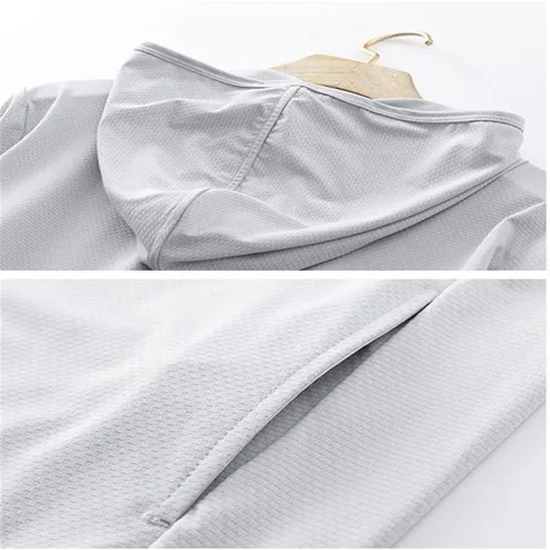 Vista 4 de ygqzm 50+ UV Sun Protection Clothing Women Zip UpSleeve Sweatshirt Outdoor Clothes Fishing Running Hiking Jacket (Color Gray, Size Large)