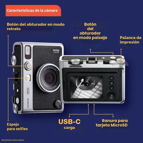 Vista 5 de Fujifilm Instax Mini EVO - Cámara instantánea Negro