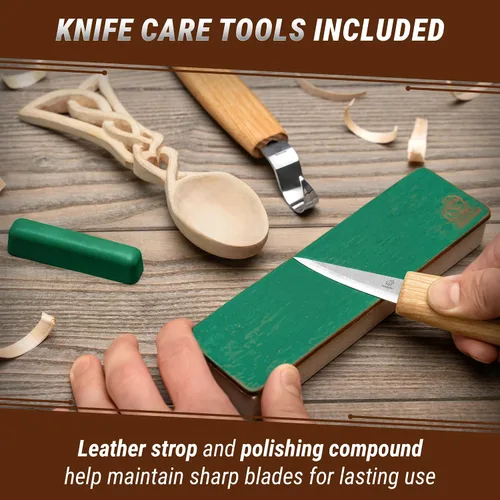 Vista 7 de Kit de tallado de cuchara de madera BeaverCraft para principiantes DIY04 - Juego de tallado incluye herramientas de tallado de cuchara, cuchillo