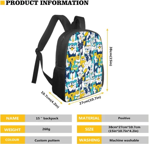 Vista 3 de DMOYALA Mochila escolar de animales lindos de 15 pulgadas para niños, mochila para computadora portátil de arte para mujeres y hombres, suministros