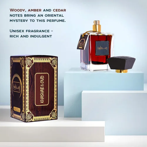 Vista 2 de ARABIYAT Khashab & Oud Eau de Parfum – 3.4 fl oz (3.4 onzas) Perfumes de lujo en aerosol árabe para mujeres y hombres Fragancia unisex premium Oud