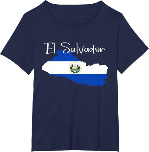 Vista 21 de Camiseta con la bandera de El Salvador, mapa de El Salvador, camiseta de Salvador para mujer
