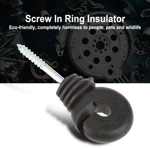 Vista 2 de 50 aisladores de anillo de rosca, aisladores de poste de madera, accesorios de sistema de rejilla para ganadería electrónica