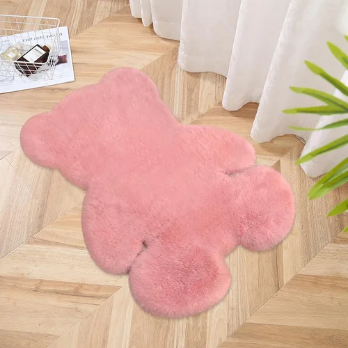 Vista 23 de Alfombra de pelo de oveja sintética de 2 pies, suave y esponjosa, bonita alfombra de felpa para guardería, habitación de niños y niñas, decoración