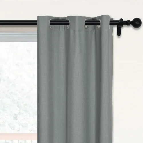 Vista 21 de Fcosie 38 pulgadas de ancho x 45 pulgadas de largo, cortinas de lino 100% opacas con revestimiento blanco, cortinas con aislamiento térmico, paneles