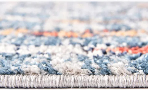 Vista 4 de Unique Loom Aramis Collection - Alfombra rectangular de 2 x 3 pies 1 pulgada, color azul y marfil