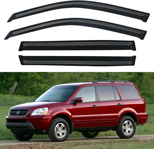 Vista 90 de YQAUTEC - Viseras para ventana, protectores contra la lluvia, compatibles con Subaru WRX 2015-2021, deflectores de viento para ventanas, viseras