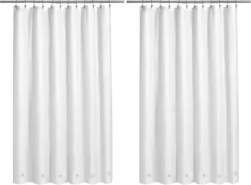 Vista 55 de Barossa Design - Forro de cortina estrecho de PEVA para ducha, con 3 imanes, impermeable, para cabina de baño pequeña, sin PVC, ojales metálicos