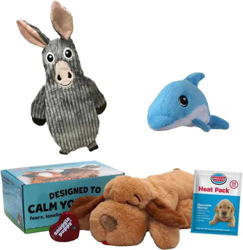 Vista 8 de Snuggle Puppy - Juguete original para cachorros con pulso y paquete de calor de sensación real, ayuda calmante para dormir para la ansiedad