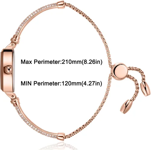 Vista 3 de Reloj de pulsera pequeña para mujer, reloj analógico de vestir de diamantes impermeable