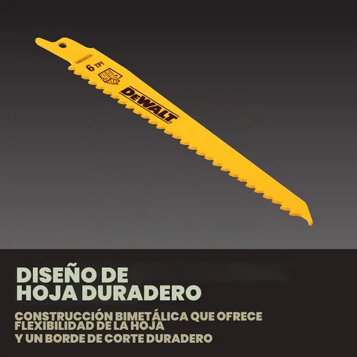 Vista 3 de DEWALT Hojas de sierra recíproca, juego combinado de 10 piezas, varios tamaños (DW4898)