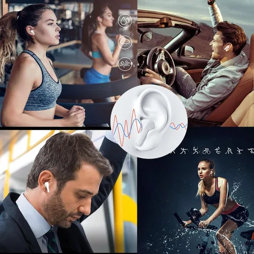 Vista 9 de Auriculares inalámbricos con cancelación activa de ruido, auriculares Bluetooth 5.3 con funda de carga, auriculares intrauditivos con micrófono