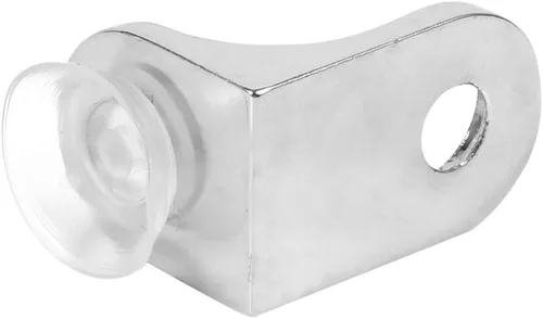 Vista 6 de Soportes para estantes de vidrio de aleación de zinc, chapados, plateados, paquete de 10, con ventosas, 9.8 x 5.9 pulgadas, soporte de estante