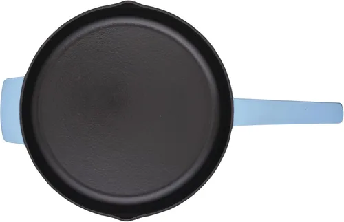 Vista 11 de KitchenAid Sartén/sartén de hierro fundido esmaltado con mango auxiliar y boquillas de vertido, 12 pulgadas, terciopelo azul