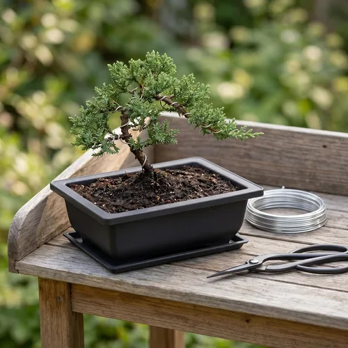 Vista 6 de KINJOEK 15 macetas de entrenamiento de bonsái de plástico de 6.5 pulgadas con bandejas de drenaje, maceta rectangular para árbol de bonsái, maceta