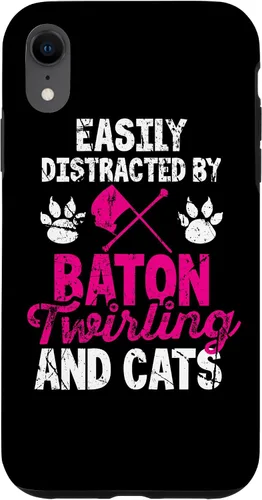 Vista 9 de Funda para iPhone 12 mini que se distrae fácilmente por Baton Twirling and Cats Majorette Twirl