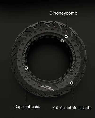 Vista 3 de stio Neumático de goma sólida de 10 x 2.5 pulgadas para Segway Ninebot MAX G30 G30P G30LP/Hiboy S2 Max, doble absorción de impactos