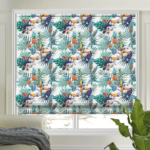 Vista 17 de LETAU Persianas romanas opacas sin cordón, sin cordón, hechas a pedido, con forro de flores, persianas para ventanas, puertas, puertas francesas