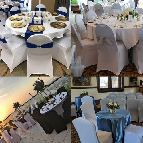 Vista 7 de LZY 6 piezas Fundas de Silla de Spandex Elásticas Fundas Deslizables para Fiestas de Boda, Fundas de Decoración de Sillas de Comedor y Banquete Negro