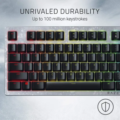 Vista 6 de Razer Teclado para juegos Huntsman: interruptores de teclado más rápidos de la historia, interruptores ópticos clicky, iluminación Chroma RGB