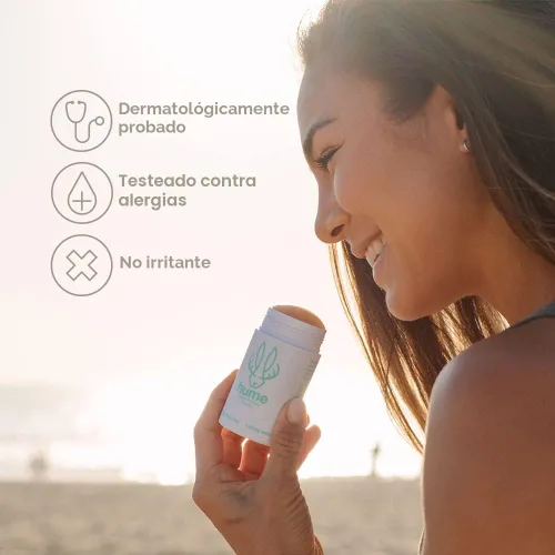 Vista 4 de Hume Supernatural Desodorante sin aluminio Roll On para mujeres y hombres, seguro para pieles sensibles, probiótico y a base de plantas, absorbe