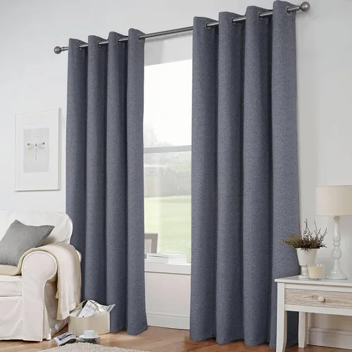 Vista 3 de always4u Cortinas geométricas de rombos suaves con aspecto de lana, 2 paneles, cortinas de lujo para tratamiento de ventanas de invierno, para sala