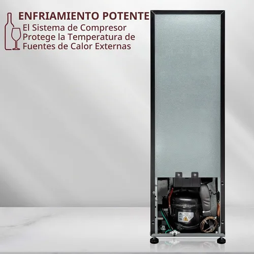 Vista 8 de Schmecke - Refrigerador de vino con compresor de 12 botellas con cerradura Gran bodega independiente Refrigerador de vino digital 41f-64f