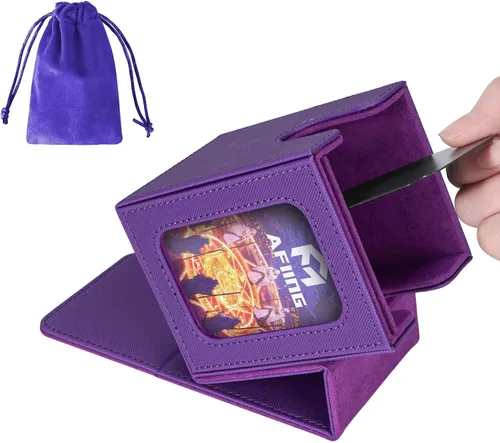 Vista 13 de AFIING MTG Caja de Mazo para Commander Display, Caja de Cartas que Cabe 100 Cartas con Doble Funda, Caja de Almacenamiento Magic Commander TCG con 2