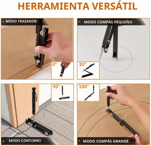 Vista 4 de Herramienta de escritura multifunción, herramienta de escritura de aleación de aluminio de construcción con lápiz de agujero profundo