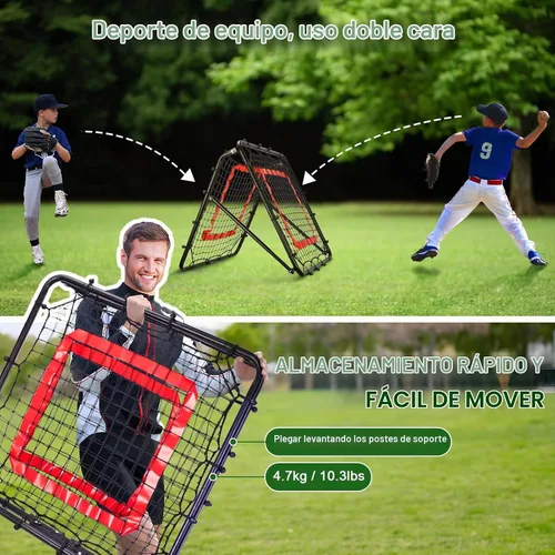 Vista 6 de BaseGoal Dual-Sided Baseball Softball Rebounder Net