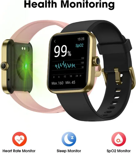 Vista 2 de LIVIKEY Smart Watch, Fitness Tracker with Heart Rate Monitor, Blood Oxygen, Sleep Tracking, 41mm Smartwatch Waterproof with Pedometer for Women Men