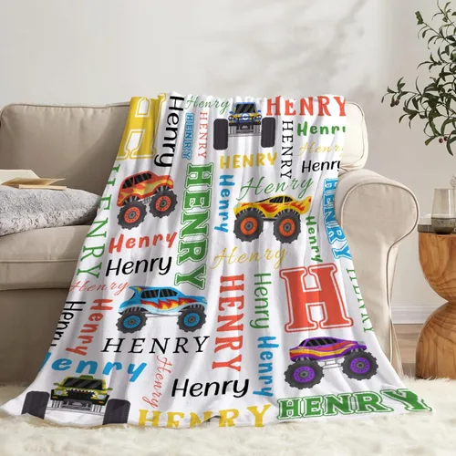 Vista 84 de Manta de bebé con texto en inglés «Just A Boy Who Loves Trucks» para niños y niñas, manta súper suave para envolver al recién nacido, acogedora