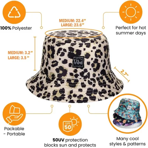 Vista 2 de Vibe Festival Gear Sombrero de pescador unisex para hombres y mujeres, sombrero de pesca de moda, lindo gorro de pescador
