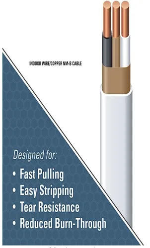 Vista 5 de Southwire Romex Marca Simpull Cable Sólido para Interiores 14/2 W/G NMB 50 pies de largo - SW# 28827422
