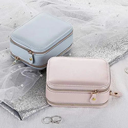 Vista 5 de Organizador de joyas de viaje personalizado, caja de joyería, soporte de anillo para joyas, accesorios de viaje para mujeres, organizador de joyas